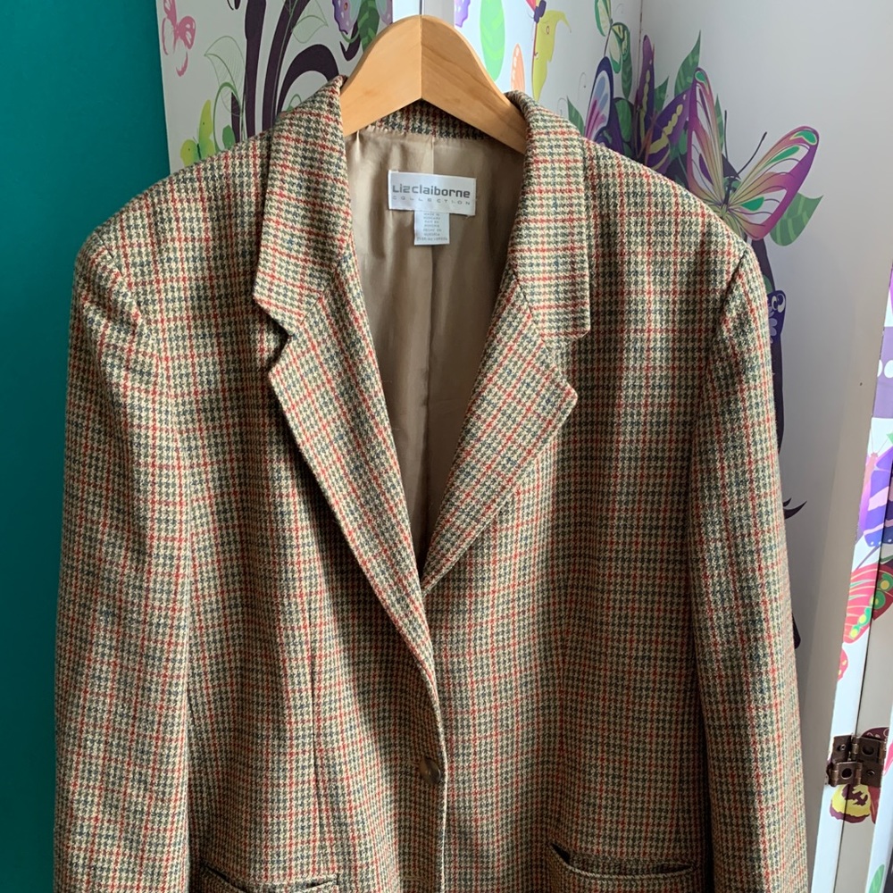 Vintage women’s blazer. Liz Claiborne. Houndstooth